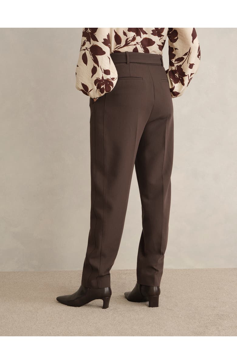 HOBBS LONDON Trina High-Waist Barrel Trousers, Alternate, color, Deep Brown