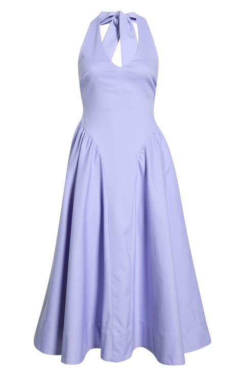 Meana Halter Neck Cotton Blend Dress