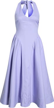ASTR the Label Meana Halter Neck Cotton Blend Dress
