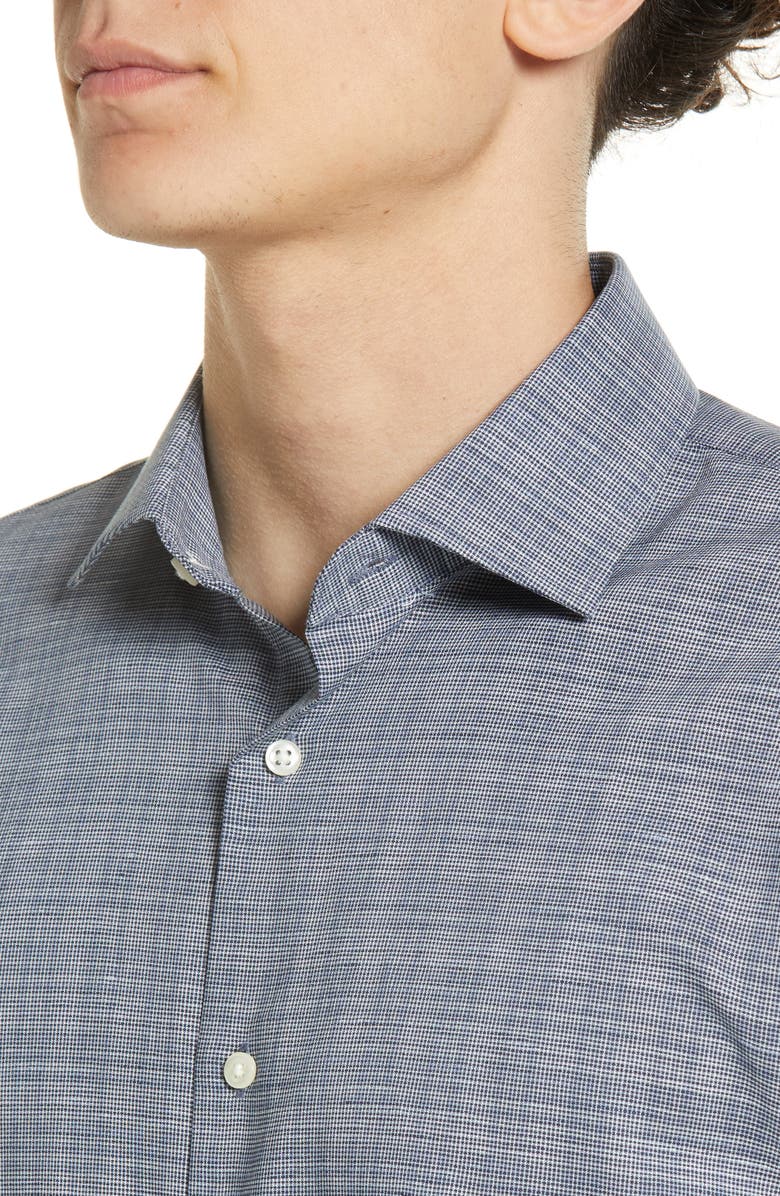 Nordstrom Men's Trim Fit Non-Iron Grid Dress Shirt, Alternate, color, 