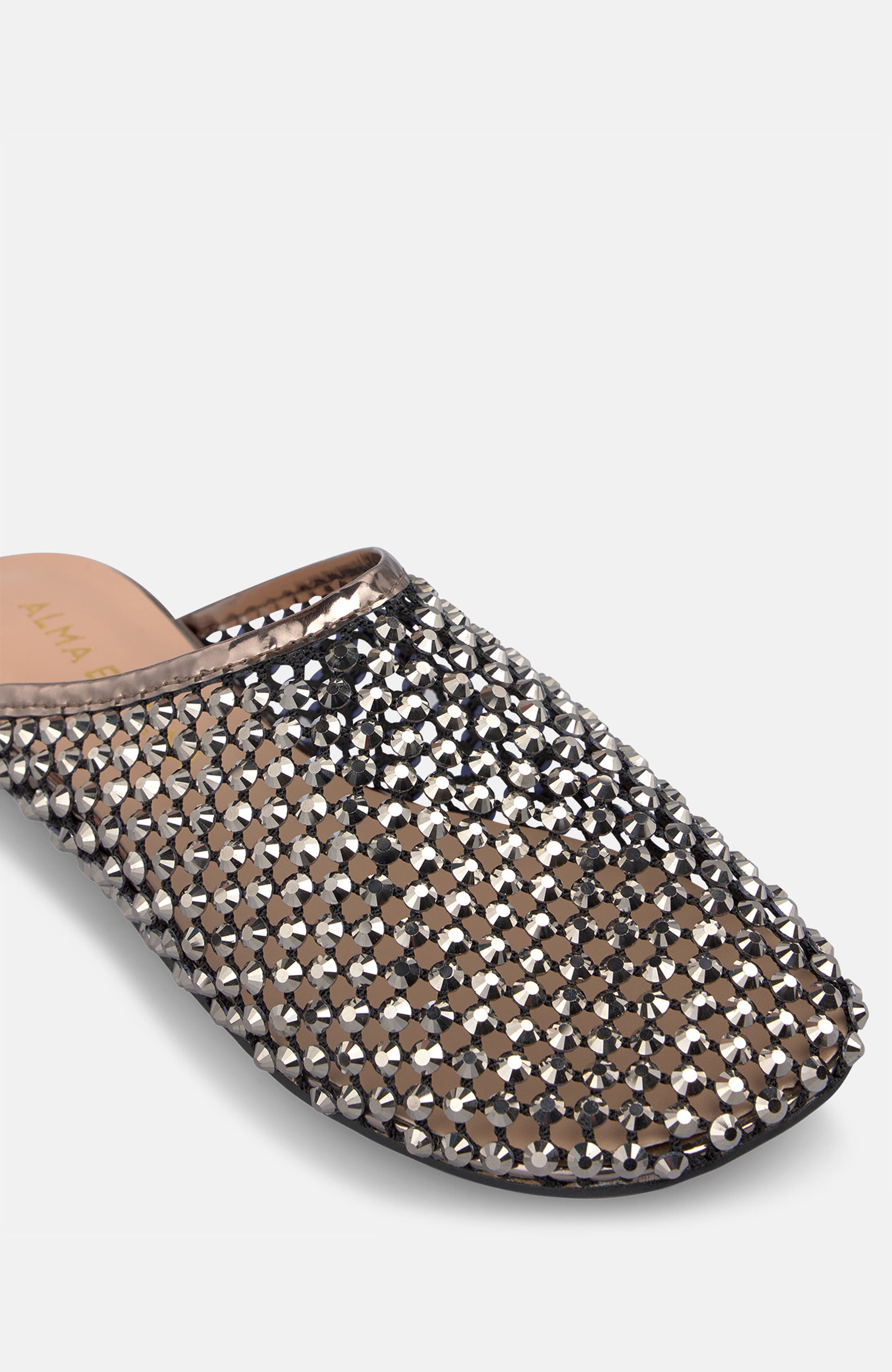 Flat Mule Mesh Sandal, Alternate, color, Pewter