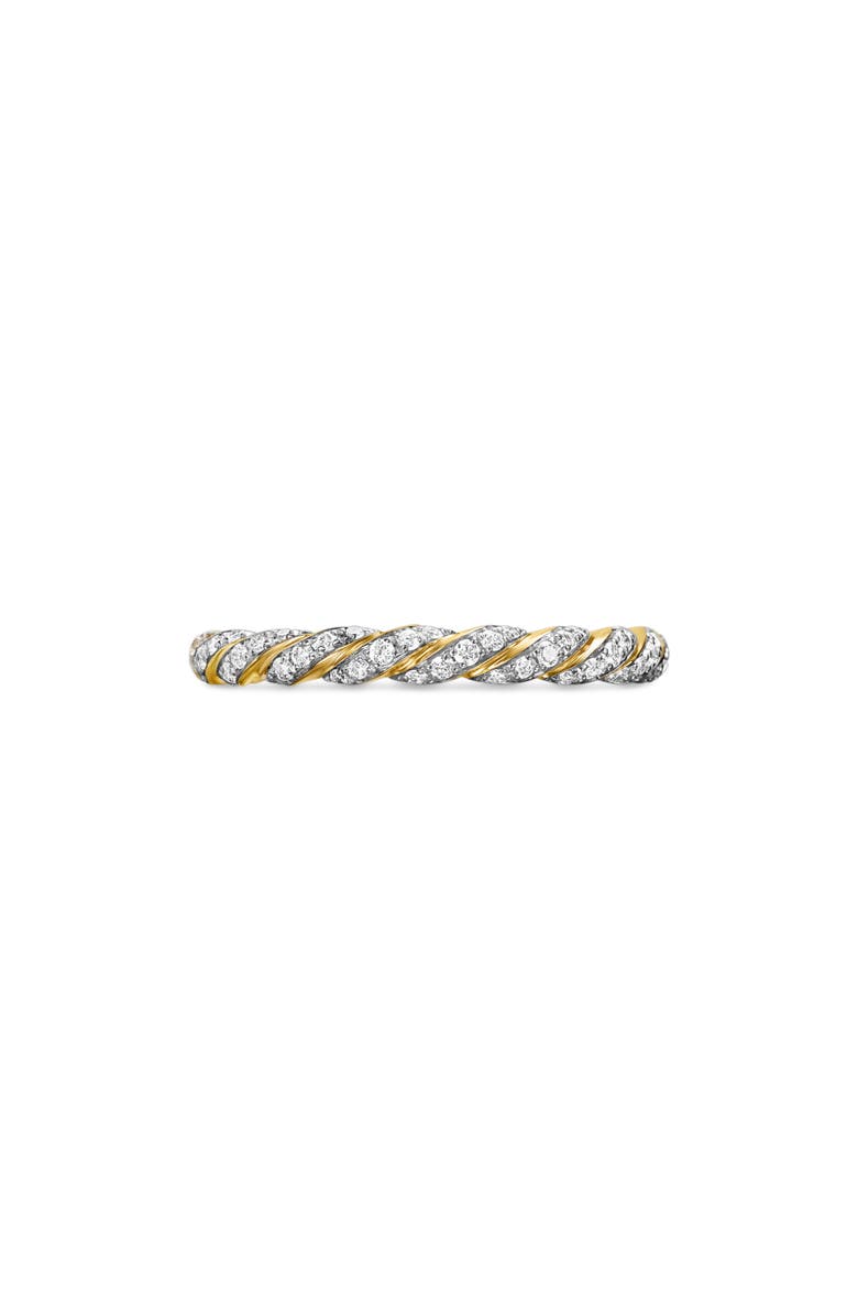 David Yurman Pavé Petite Diamond Band Ring, Main, color, Yellow Gold/ Diamond