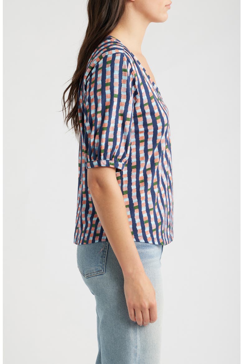 Reef Stripe Cotton & Modal Top, Alternate, color, INDIGO MULTI