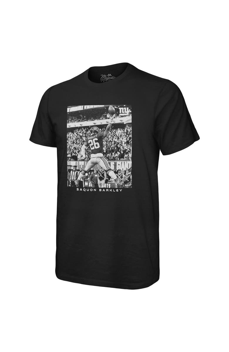Majestic Threads Men's Majestic Threads Saquon Barkley Black New York Giants Oversized Player Image T-Shirt, Alternate, color, 