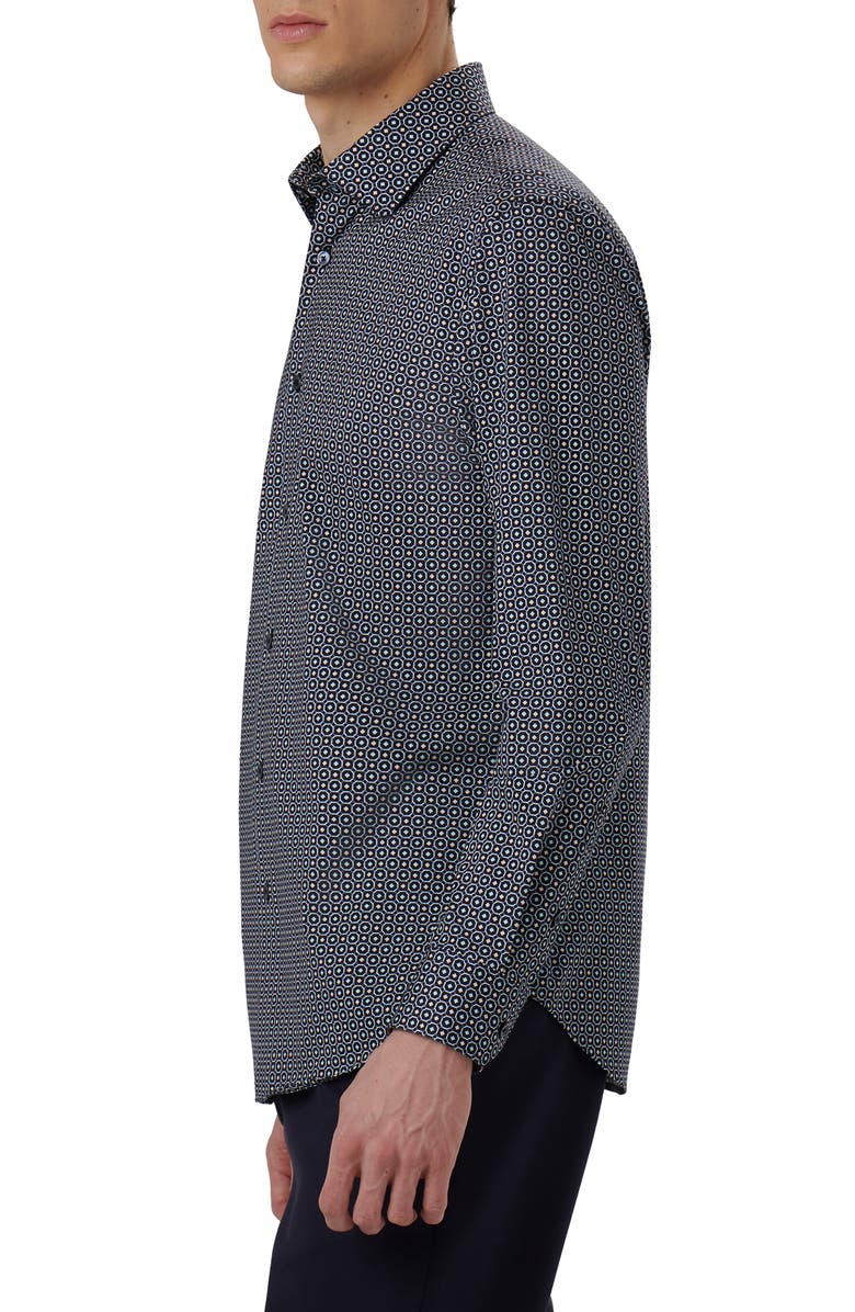 Bugatchi James OoohCotton<sup>®</sup> Medallion Print Button-Up Shirt, Alternate, color, 