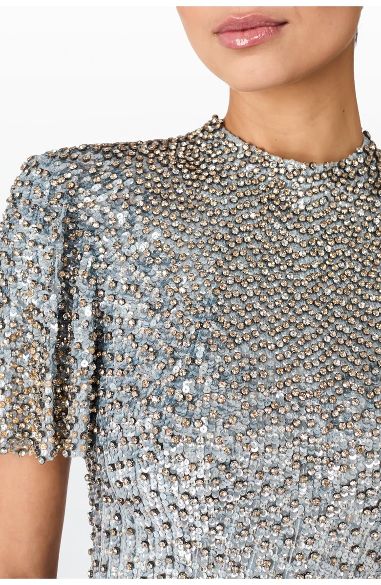 Jenny Packham Jourdain Sequin-Embellished Gown, Alternate, color, Glass