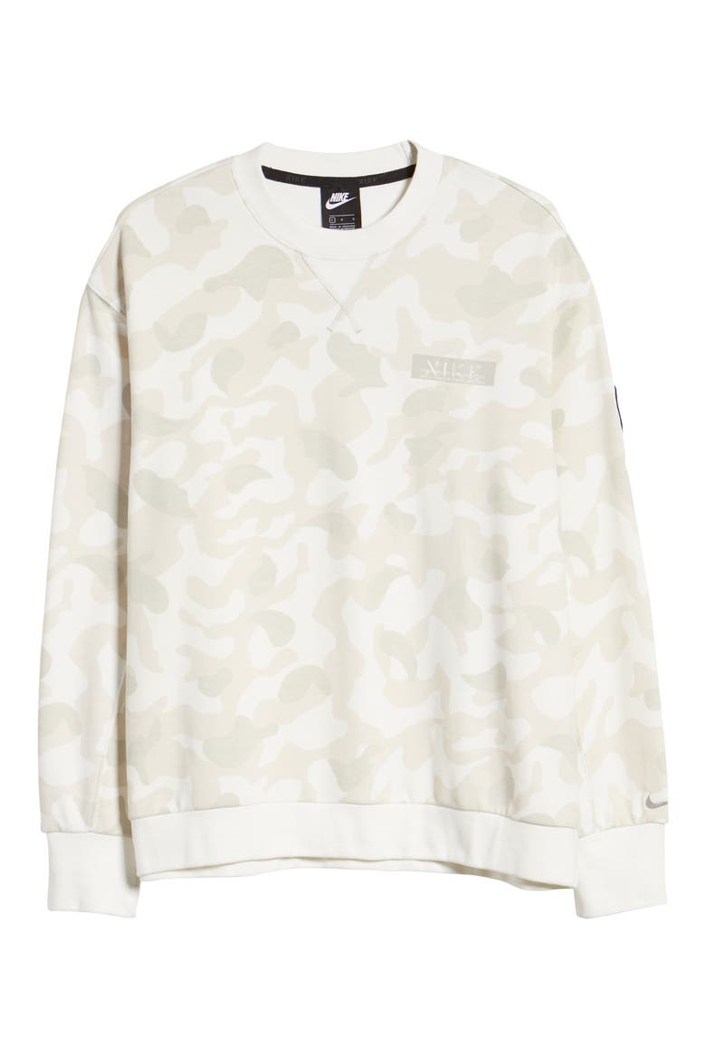 Sportswear Camo Crewneck Sweatshirt, Alternate, color, SAIL/ SUMMIT WHITE/ LIGHT BONE