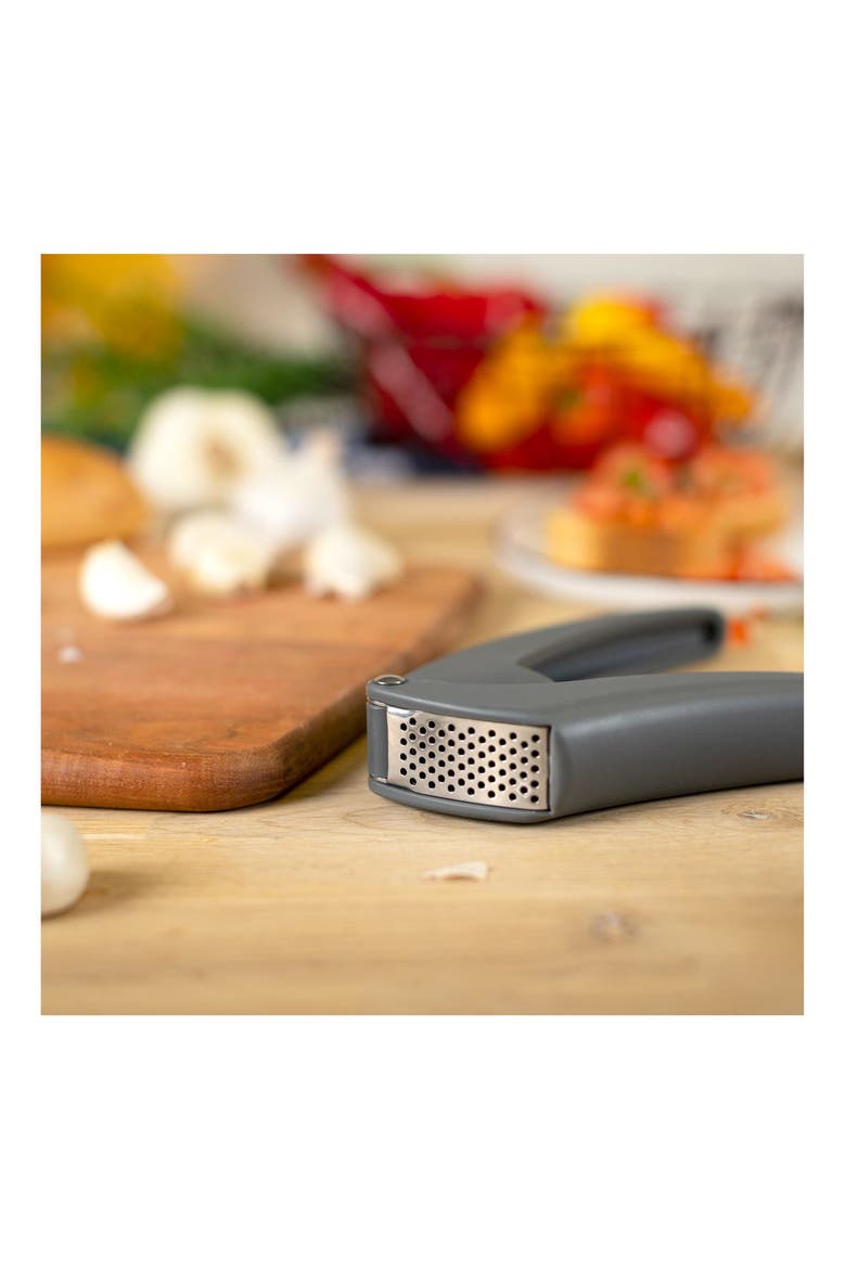 7-Inch Easy-Clean Garlic Press, Alternate, color, Black