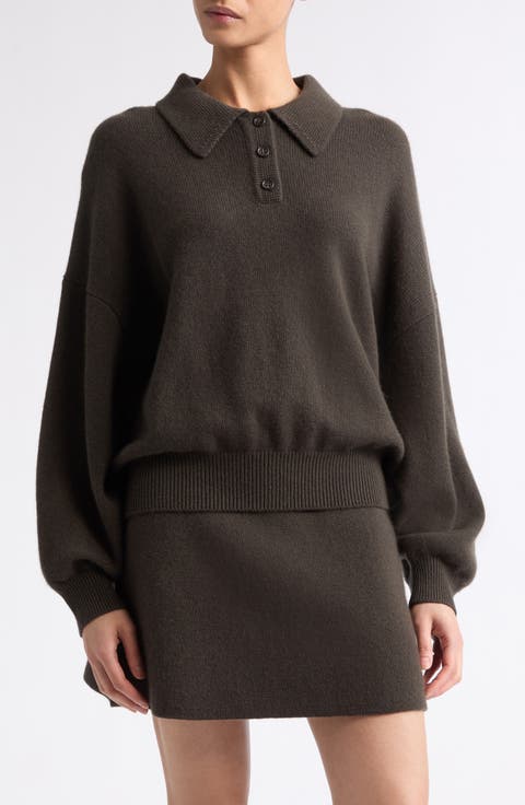 Etta Cashmere Polo Sweater