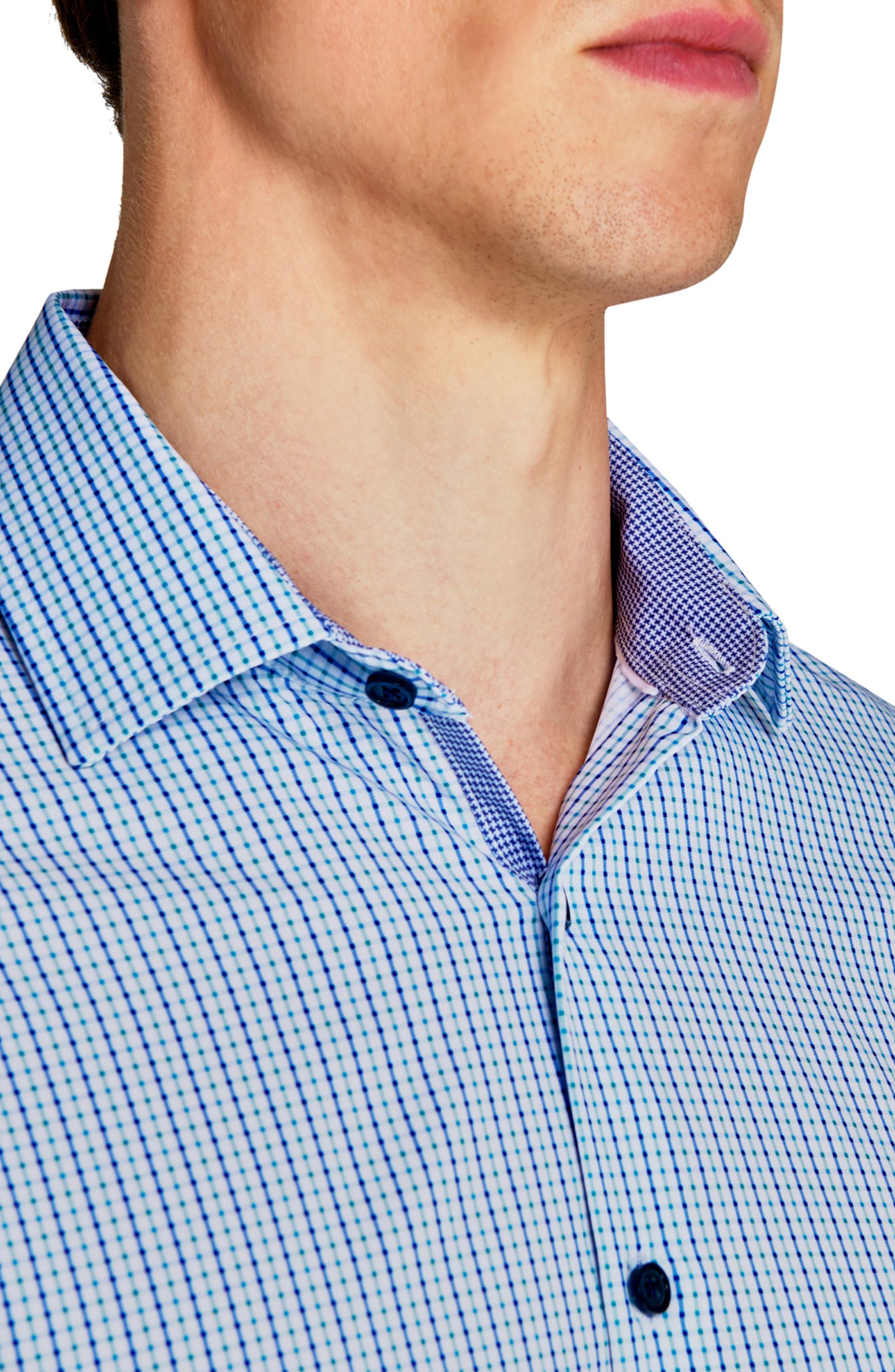 Slim Fit Grid Performance Dress Shirt - image 2