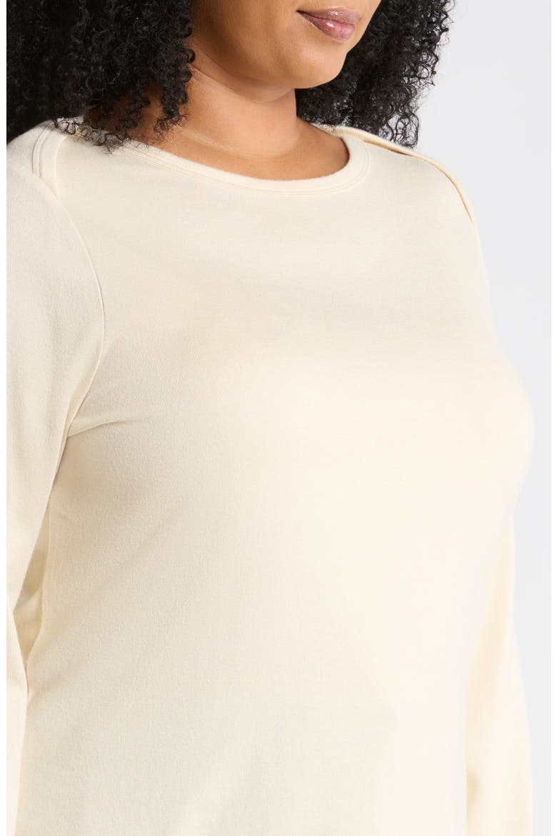 Boat Neck Top with Lace Cuffs, Alternate, color, PARCHMENT