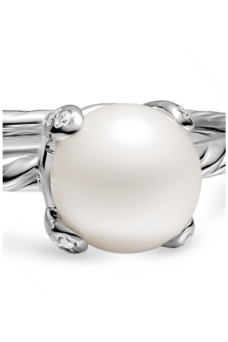 Pearl Classics Ring in Sterling Silver with Diamonds, 2mm, Alternate, color, SILVER PAVE