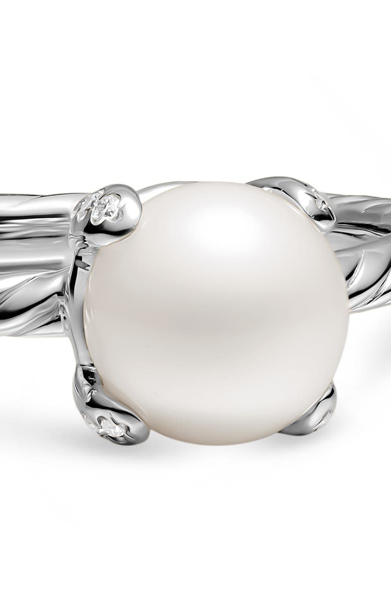 David Yurman Pearl Classics Ring in Sterling Silver with Diamonds, 2mm, Alternate, color, Silver Pave