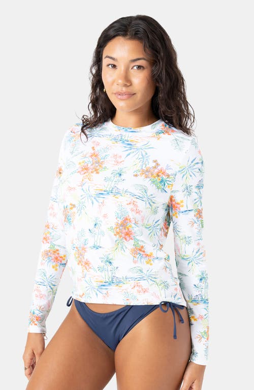 Roxy North Shore Sea Skippin' Long Sleeve Rashguard In Blue