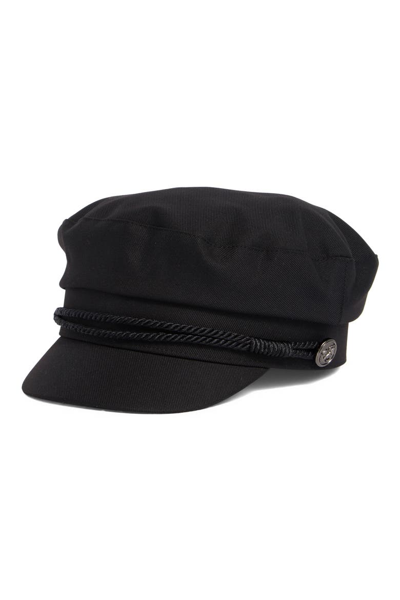 Twill Captains Hat with Rope Trim, Main, color, BLACK