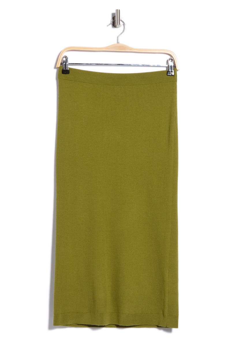 Micah Rib Midi Skirt, Main, color, AVOCADO