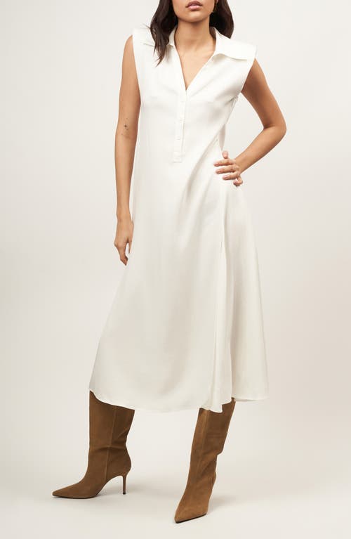 Equipment Kienna Sleeveless Shirtdress in Nature White 