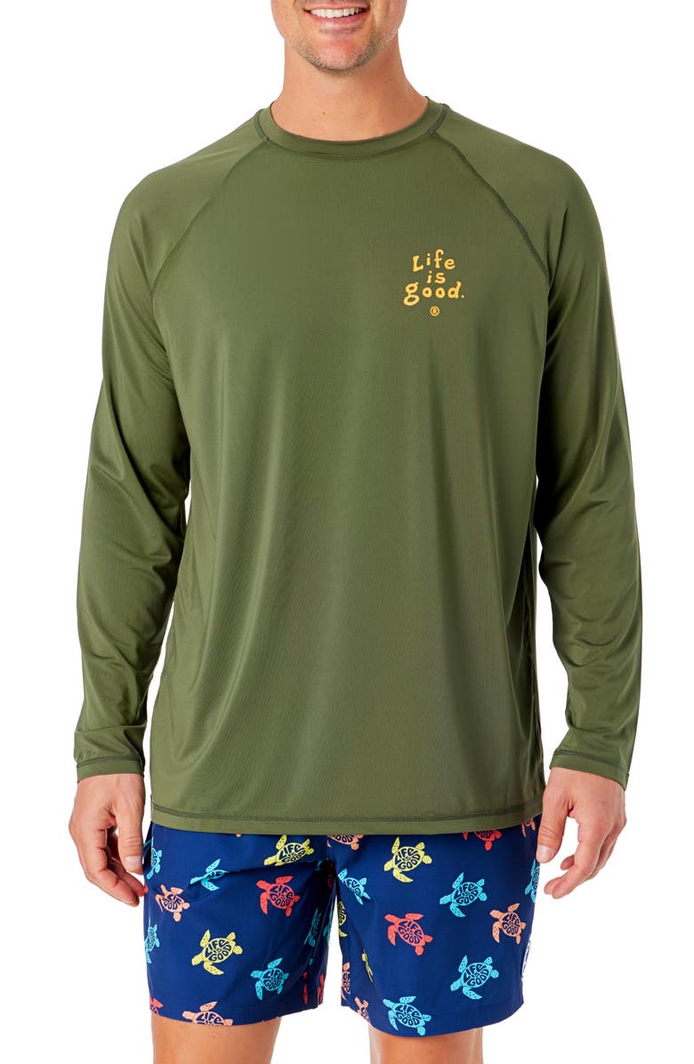 LIFE IS GOOD Raglan Sleeve Rashguard, Main, color, 
