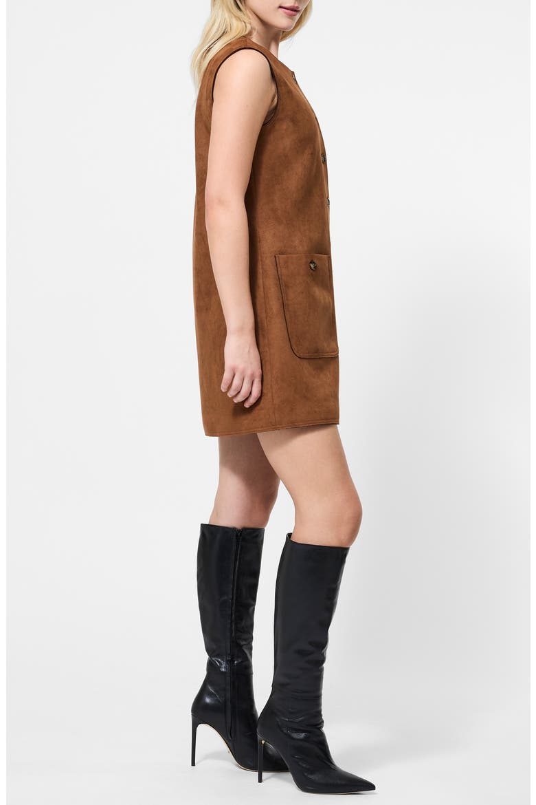 Lany Sleeveless Faux Suede Minidress, Alternate, color, TAN