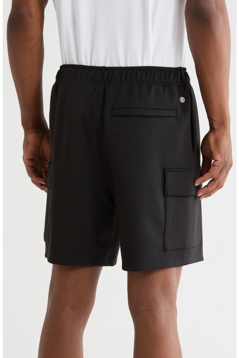 Double Knit Cargo Shorts, Alternate, color, BLACK