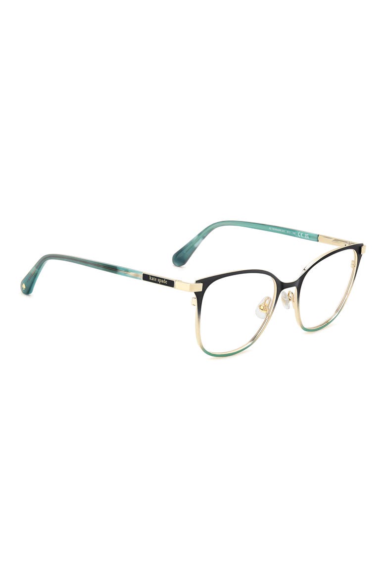 terriann 51mm square optical glasses, Alternate, color, BLACK TEAL