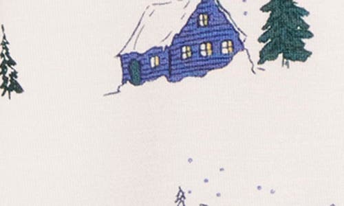 Eberjey Gisele Printed Relaxed Jersey Knit Short Pajamas In White