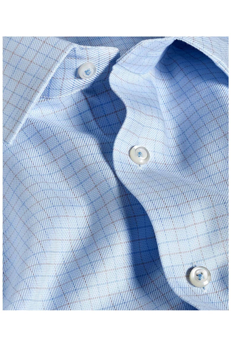 Trim Fit Light Blue Check Cotton Dobby Dress Shirt, Alternate, color, SKY/ DUNE