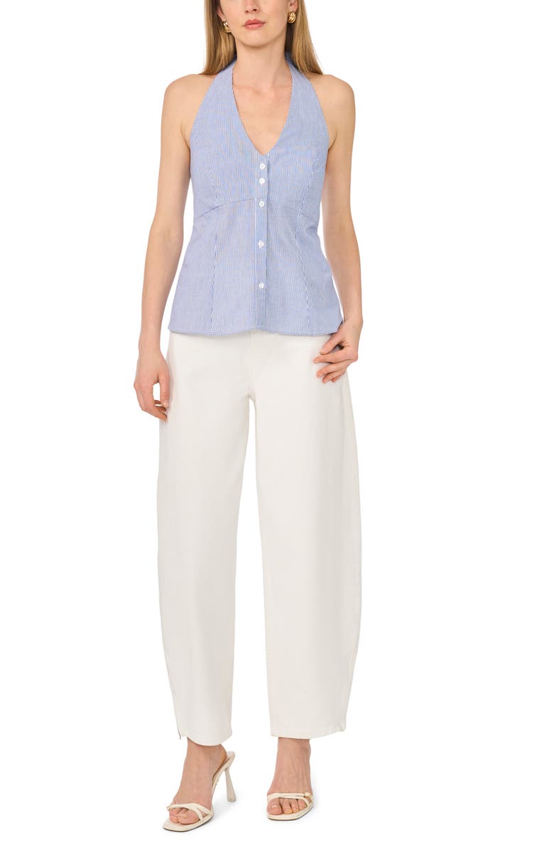 Parker Stripe Halter Top, Alternate, color, Blue/ White