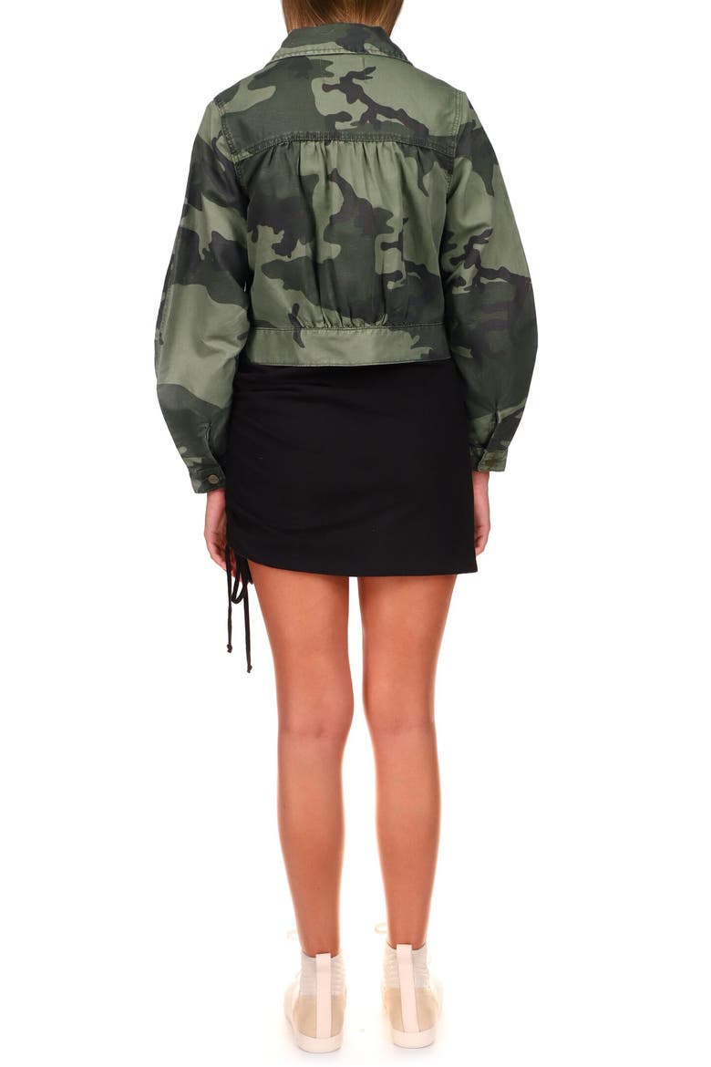 Daybreak Camo Print Linen & Cotton Blend Trucker Jacket, Alternate, color, HIKER CAMO