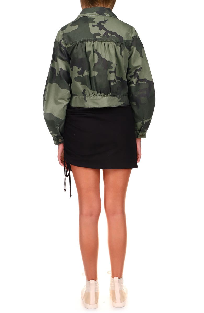 Sanctuary Daybreak Camo Print Linen & Cotton Blend Trucker Jacket, Alternate, color,