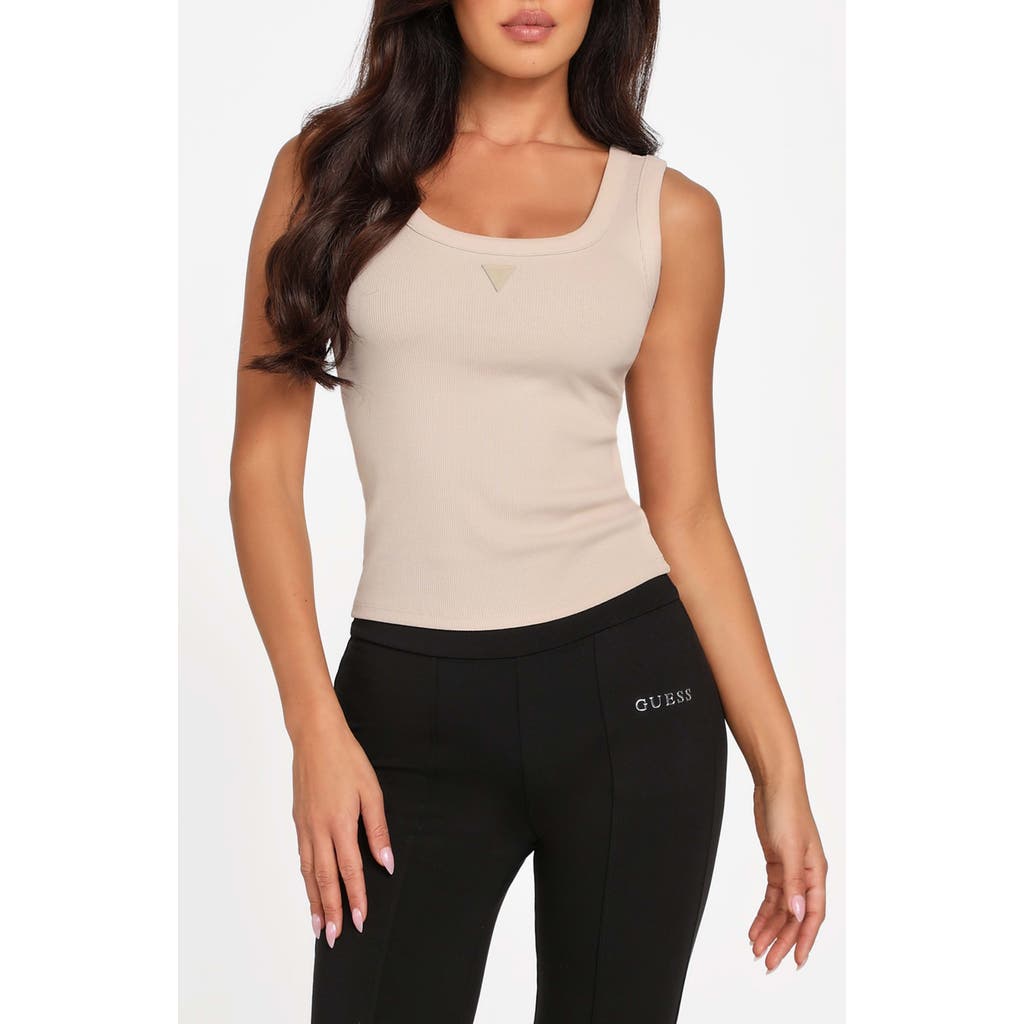 Guess Triangle Logo Patch Rib Tank