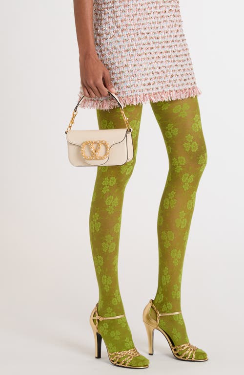 Valentino Garavani Small Locò Leather Shoulder Bag In White