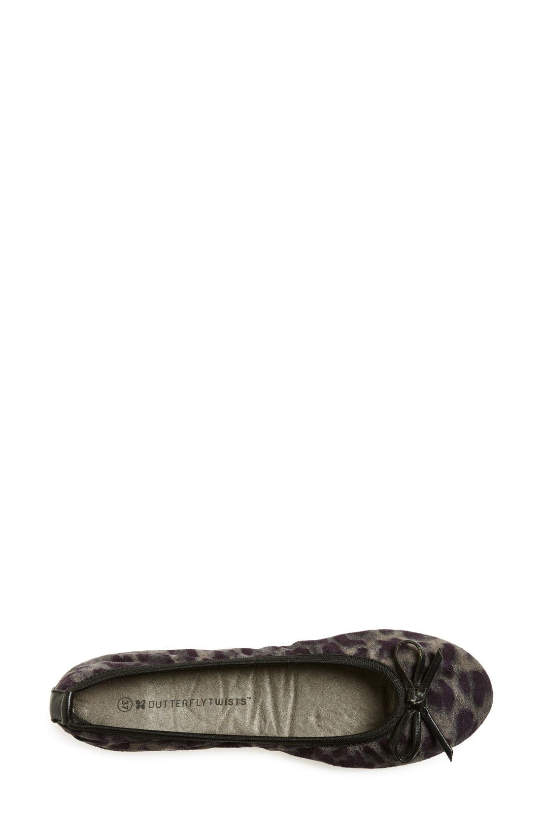 BUTTERFLY TWISTS 'Cleo Leopard' Foldable Ballerina Flat, Alternate, color, 
