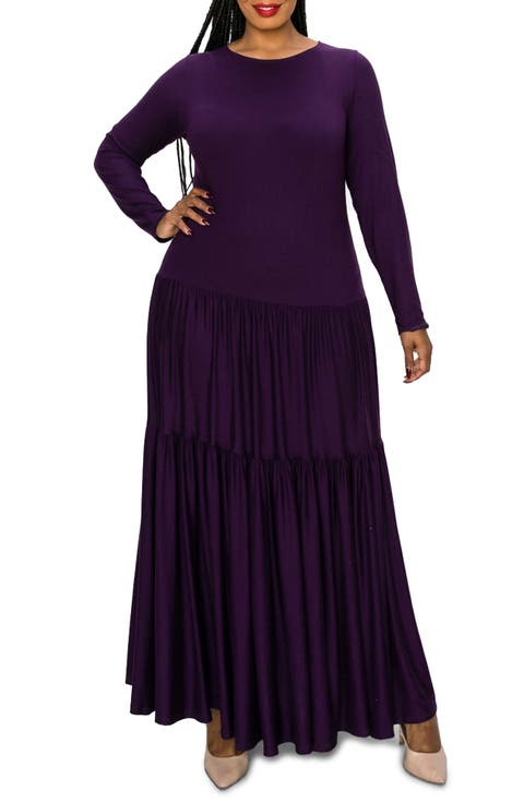 Long Sleeve Maxi Dress (Plus)