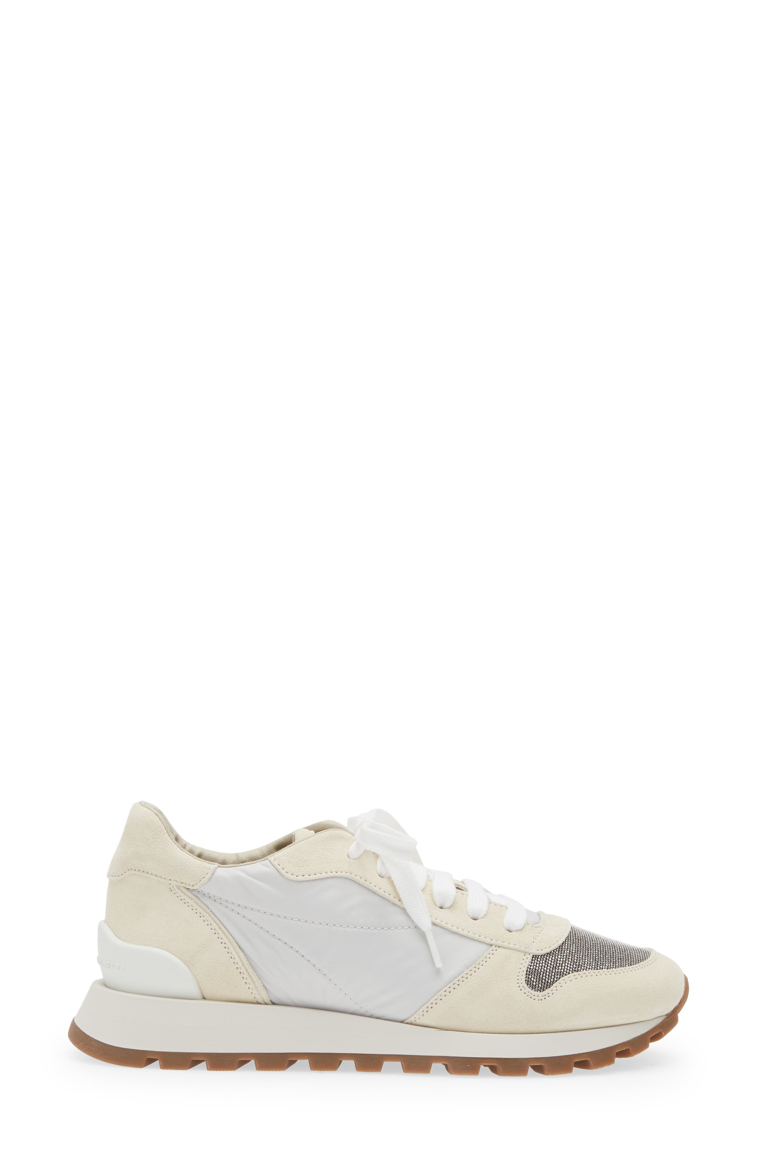 Brunello Cucinelli Monili Trim Runner Sneaker, Alternate, color, White