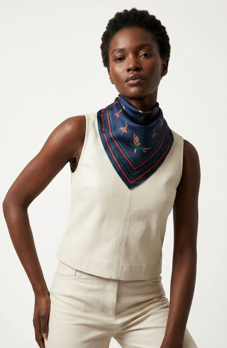 Jessie Zhao New York Sky Parade Double Sided Silk Scarf, Alternate, color, Blue