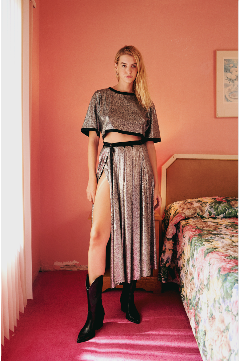 Sequin Skirt, Alternate, color, black