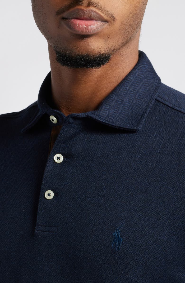 Polo Ralph Lauren Long Sleeve Herringbone Jacquard Polo, Alternate, color,