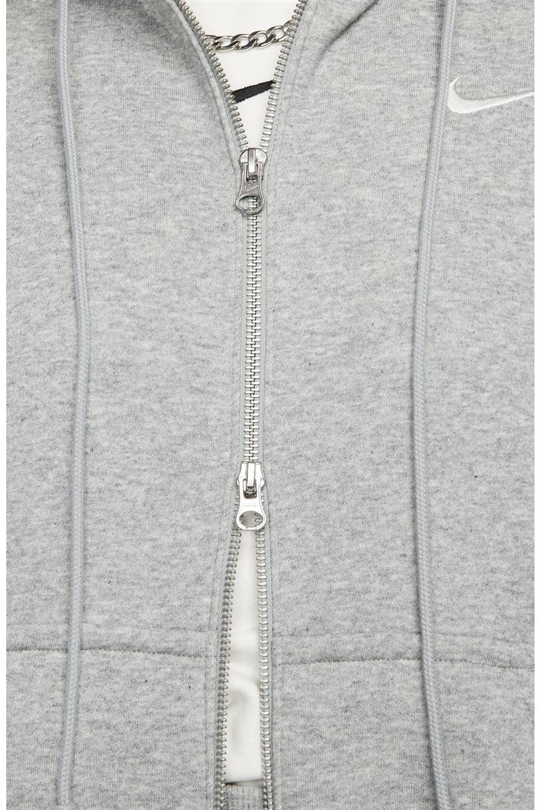 Sportswear Phoenix Long Zip Hoodie, Alternate, color, DARK GREY HEATHER/ SAIL