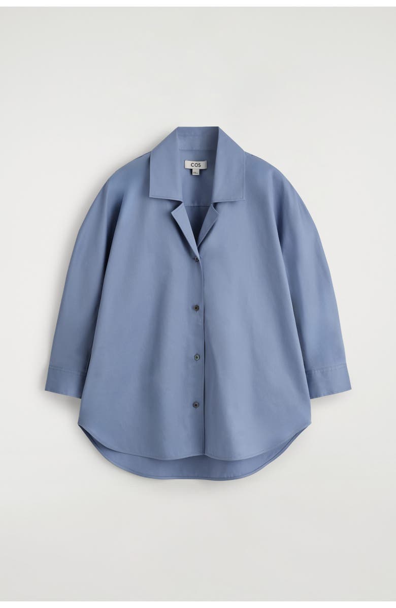 COS Sculptural Cotton Shirt, Alternate, color, Blue