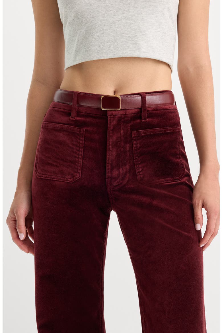 Good Waist Palazzo High Waist Wide Leg Velvet Jeans, Alternate, color, BERRY NOIR