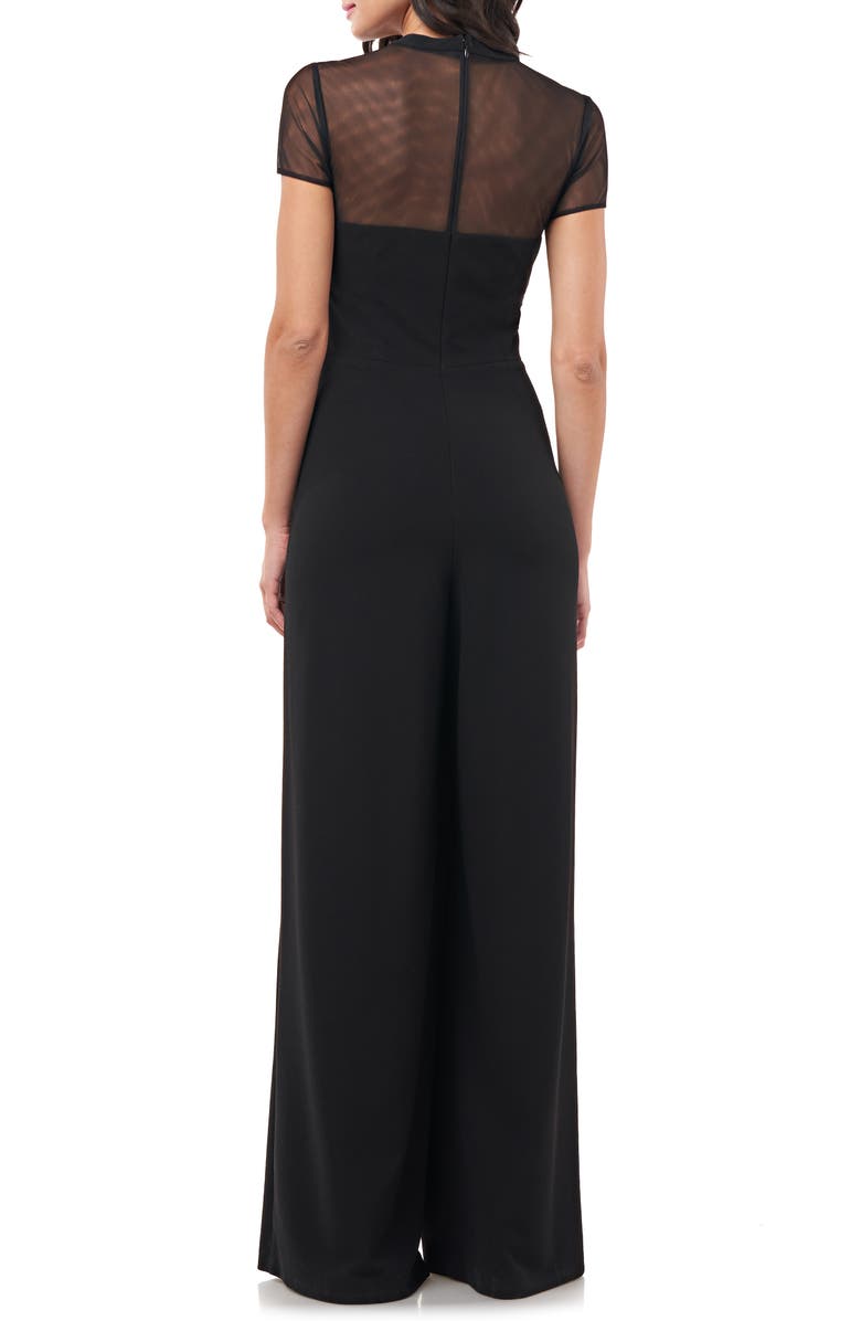 JS Collections Stretch Crepe Jumpsuit, Alternate, color, Black