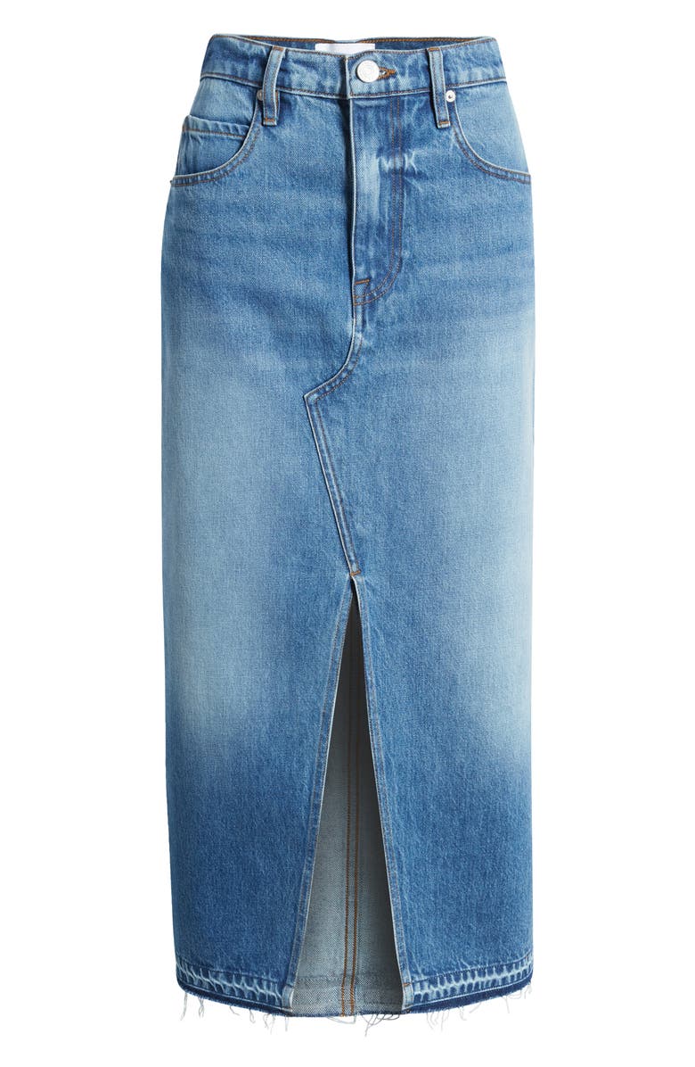 FRAME Raw Hem Denim Midi Skirt, Alternate, color, Del Amo