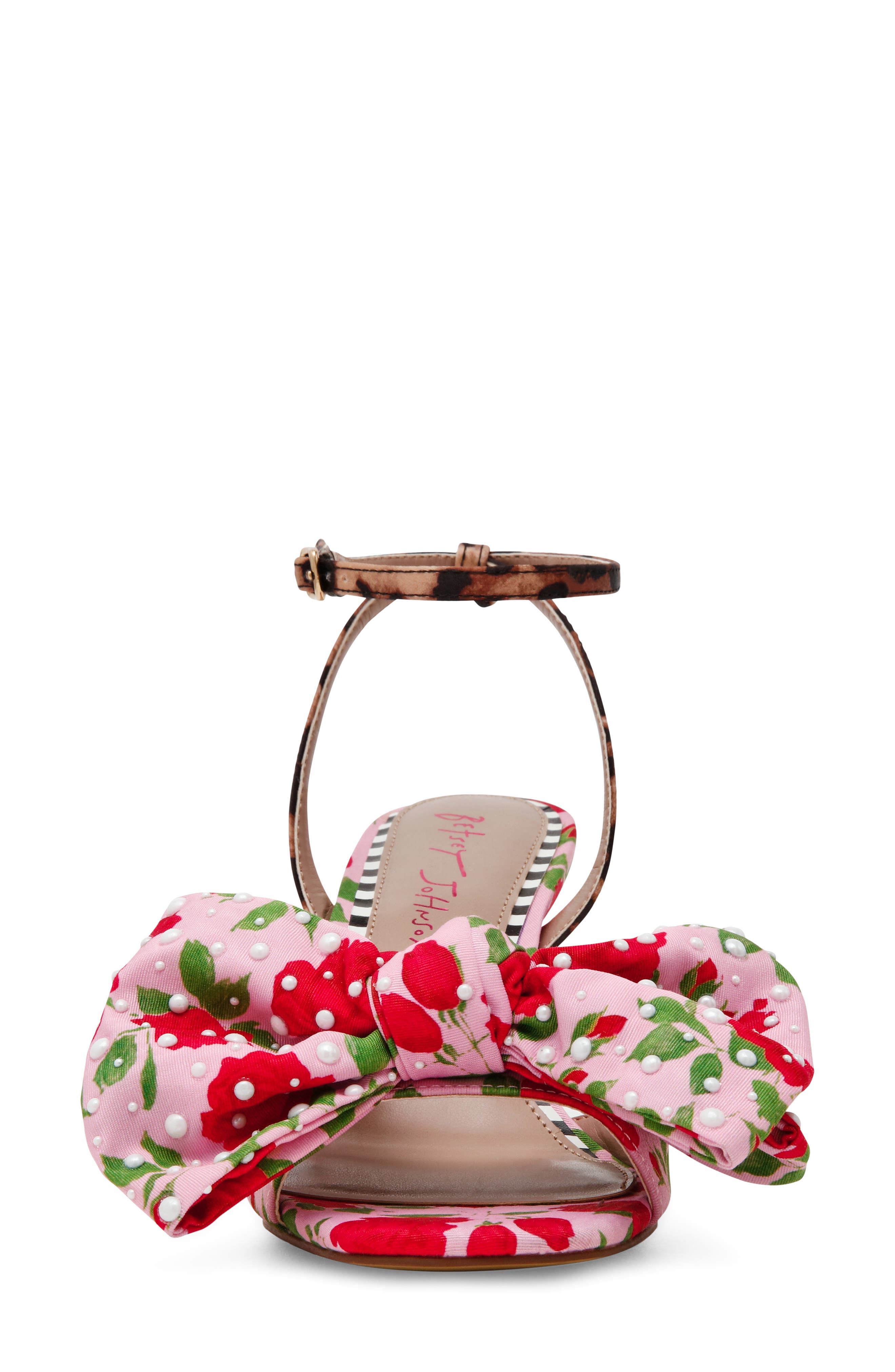 Arden Ankle Strap Sandal, Alternate, color, PINK ROSE FLORAL