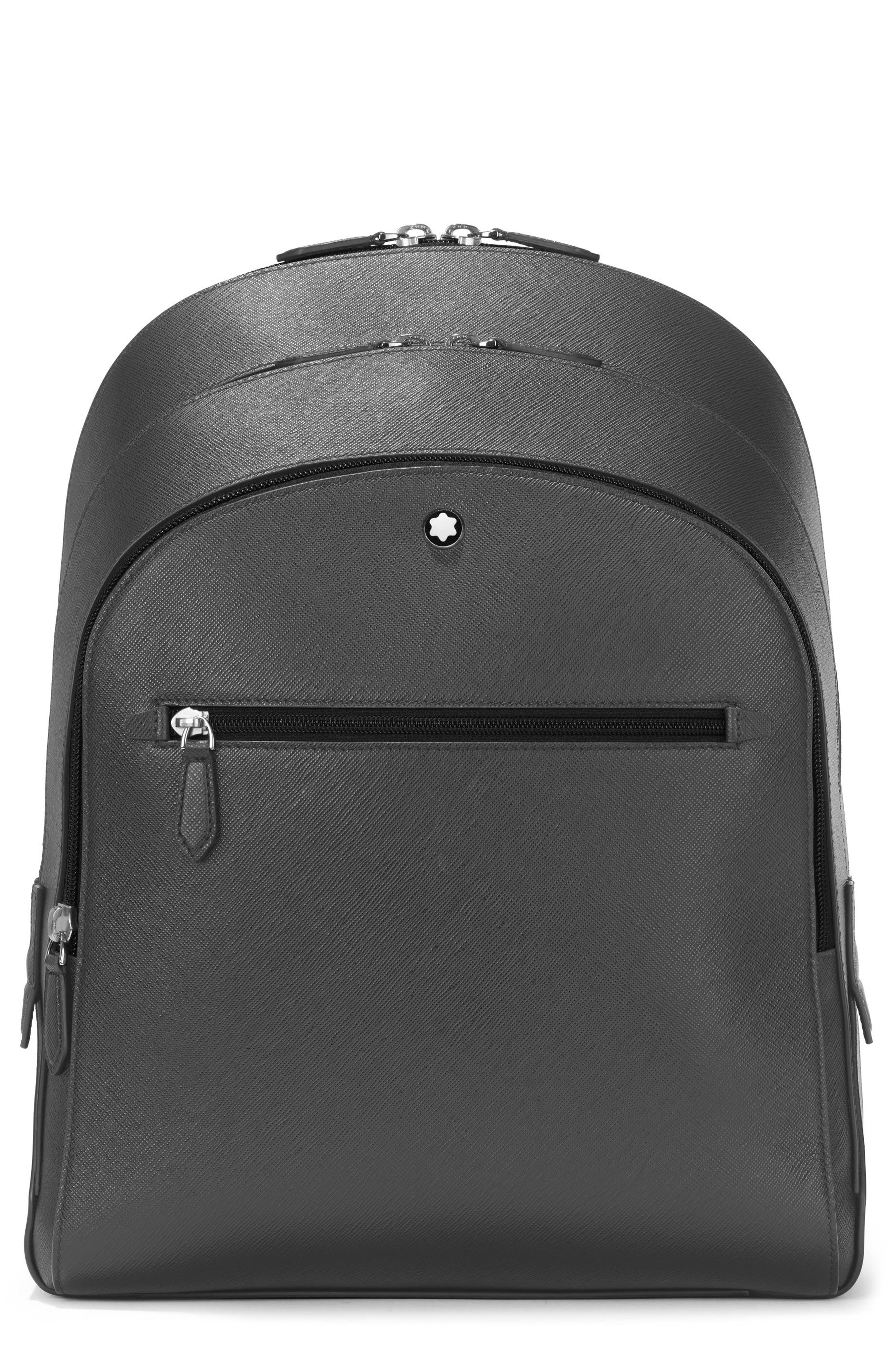 Montblanc Medium Sartorial Leather Backpack, Main, color, 