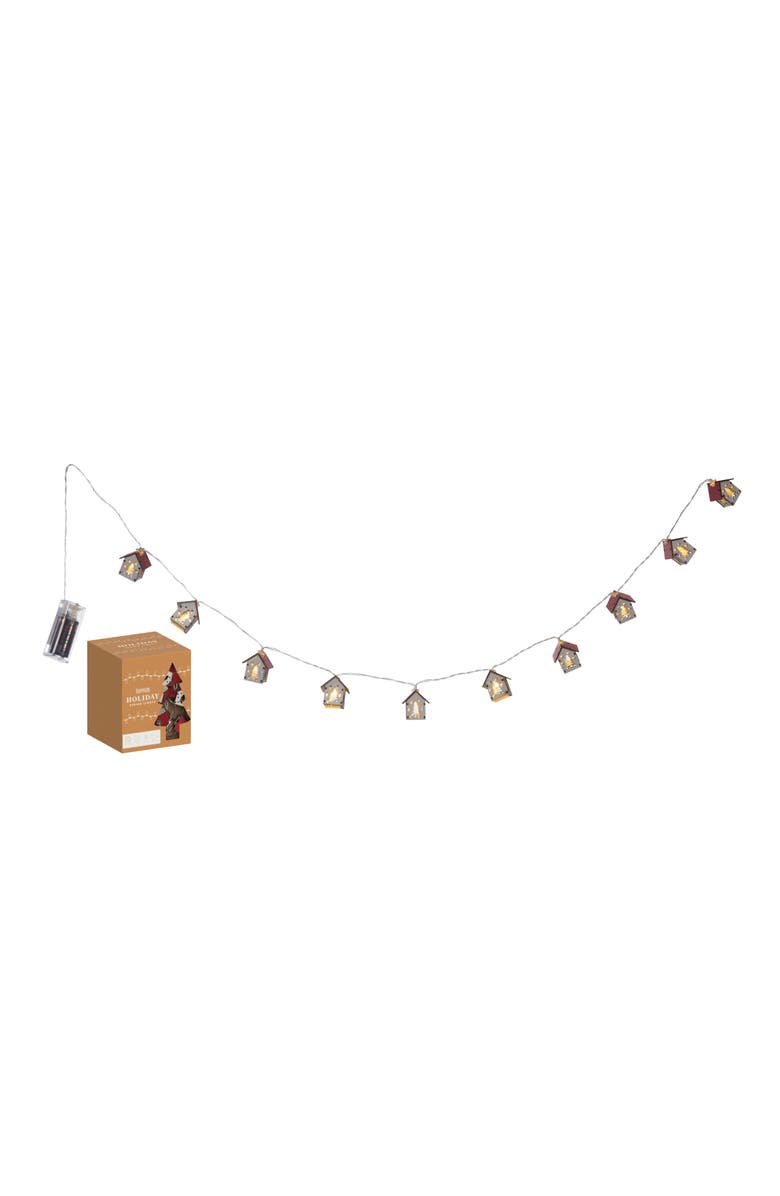 Transpac Multicolor Christmas Cottage House Boxed String Lights Decor, Main, color, 