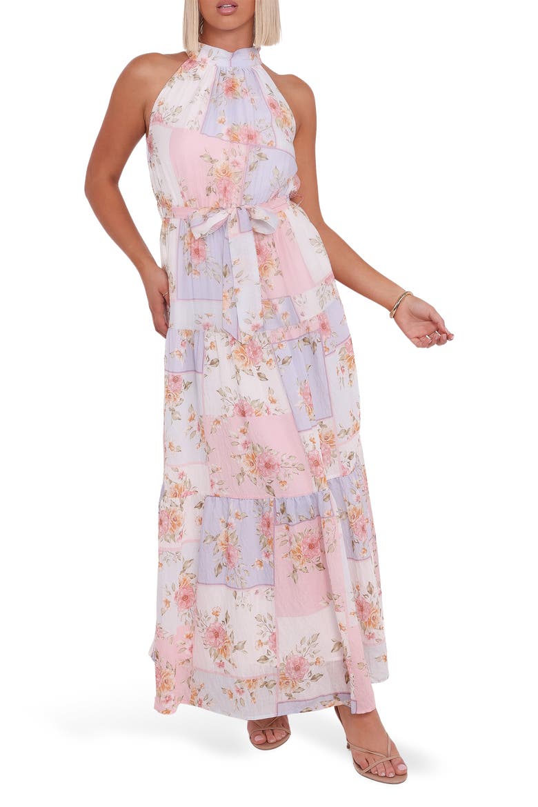 Caroline Floral Mock Neck Maxi Dress, Main, color, MULTI FLORAL