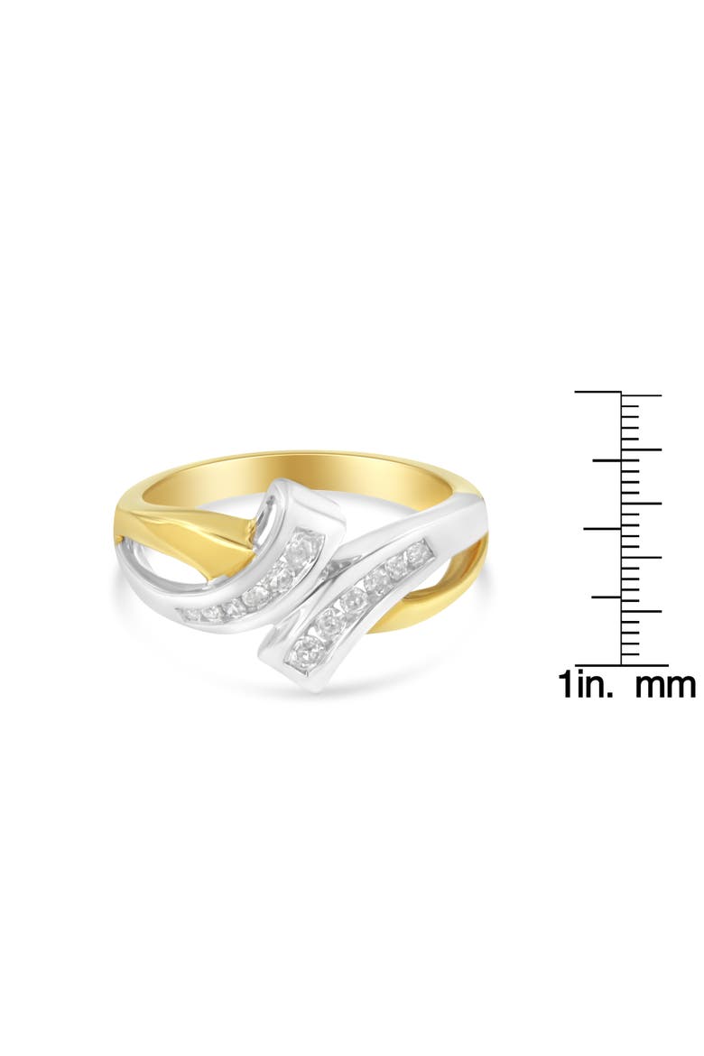 10K Two Toned Channel-Set 1/4 cttw Diamond Bypass Ring, Alternate, color, Yellow