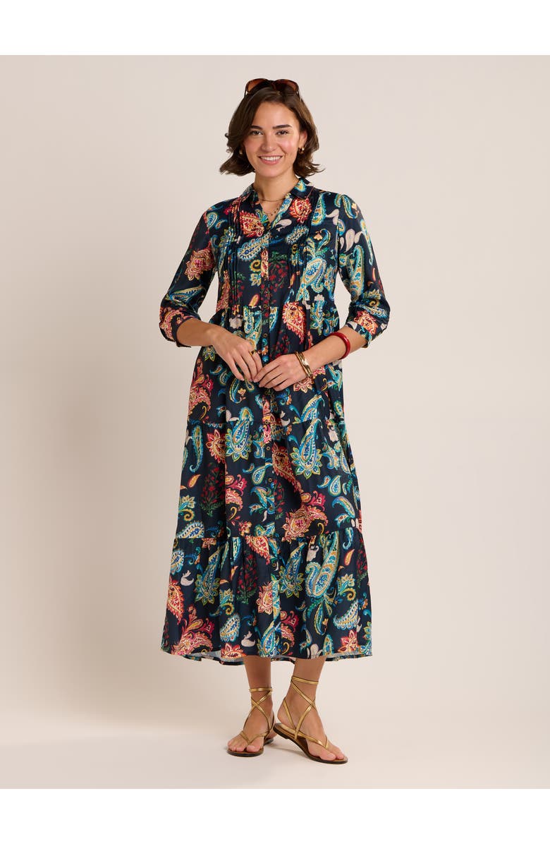 Brakeburn Estrella Sculpted Collar Maxi Dress, Alternate, color, Navy