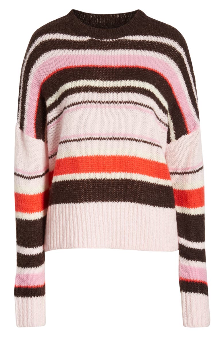 Stripe Sweater (Nordstrom Exclusive), Alternate, color, PINK SODA MULTI STRIPE
